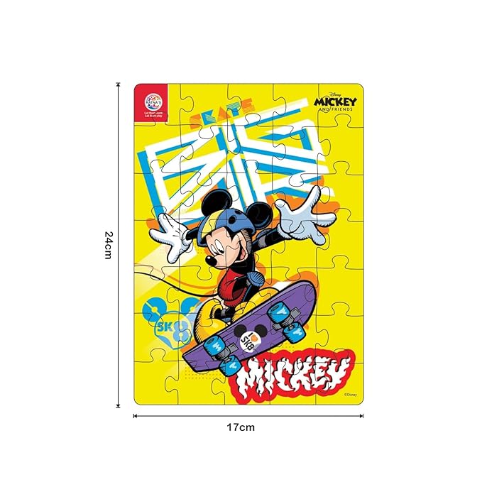 Ratna's 4 in 1 Disney Jigsaw Puzzle 140 Pieces for Kids | 4 Jigsaw Puzzles 35 Pieces Each | Mickey Mouse, Donald Duck, Goofy Vertical