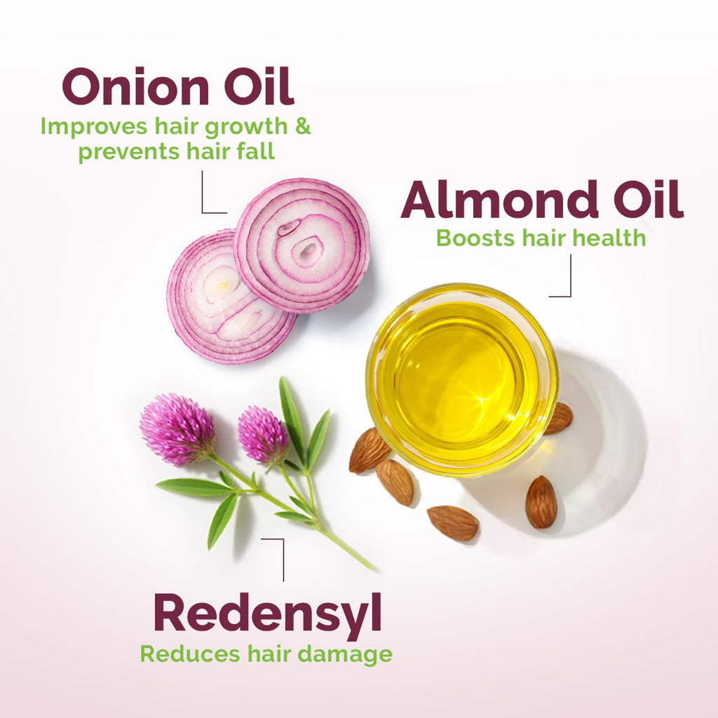 Mamaearth Onion Hair Oil with Onion Oil & Redensyl for Hair Fall Control | Boosts Hair Growth | Adds Strength & Shine | 200 ml