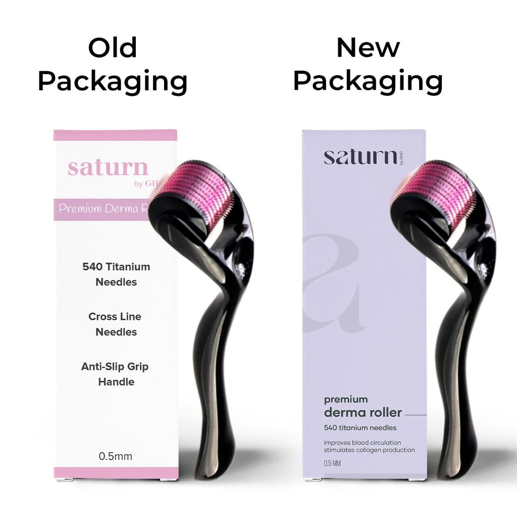 Saturn by GHC 0.5mm Derma Roller: 540 Titanium Micro Needles for Hair Growth & Hair Care | Minimize Hair Fall, Boost Follicle Stimulation | User-Friendly, Safe & Effective