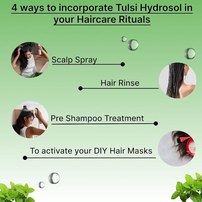 Vriksha Veda Steam Distilled Tulsi Hydrosol - 100 ml