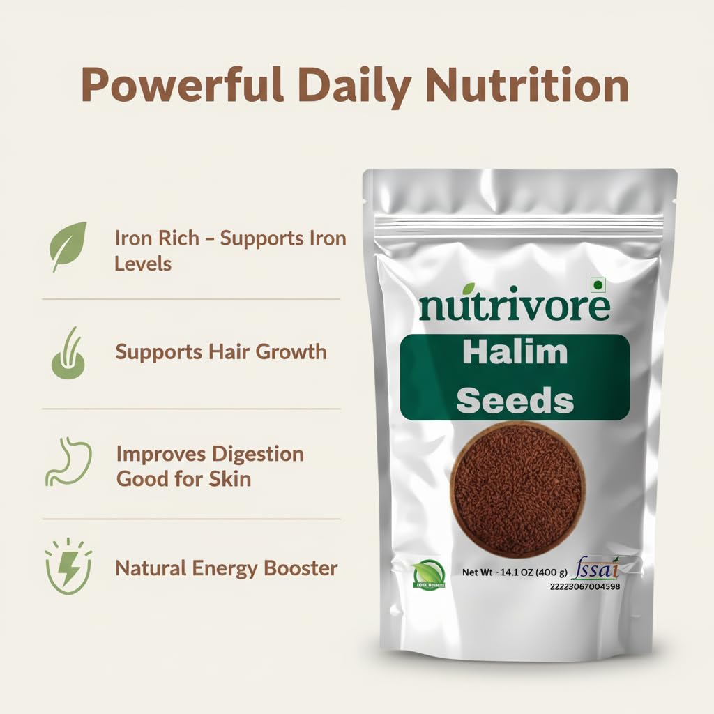 Nutrivore Halim Seeds, Garden Cress Aliv Seeds, Raw and Natural, 1 Kg