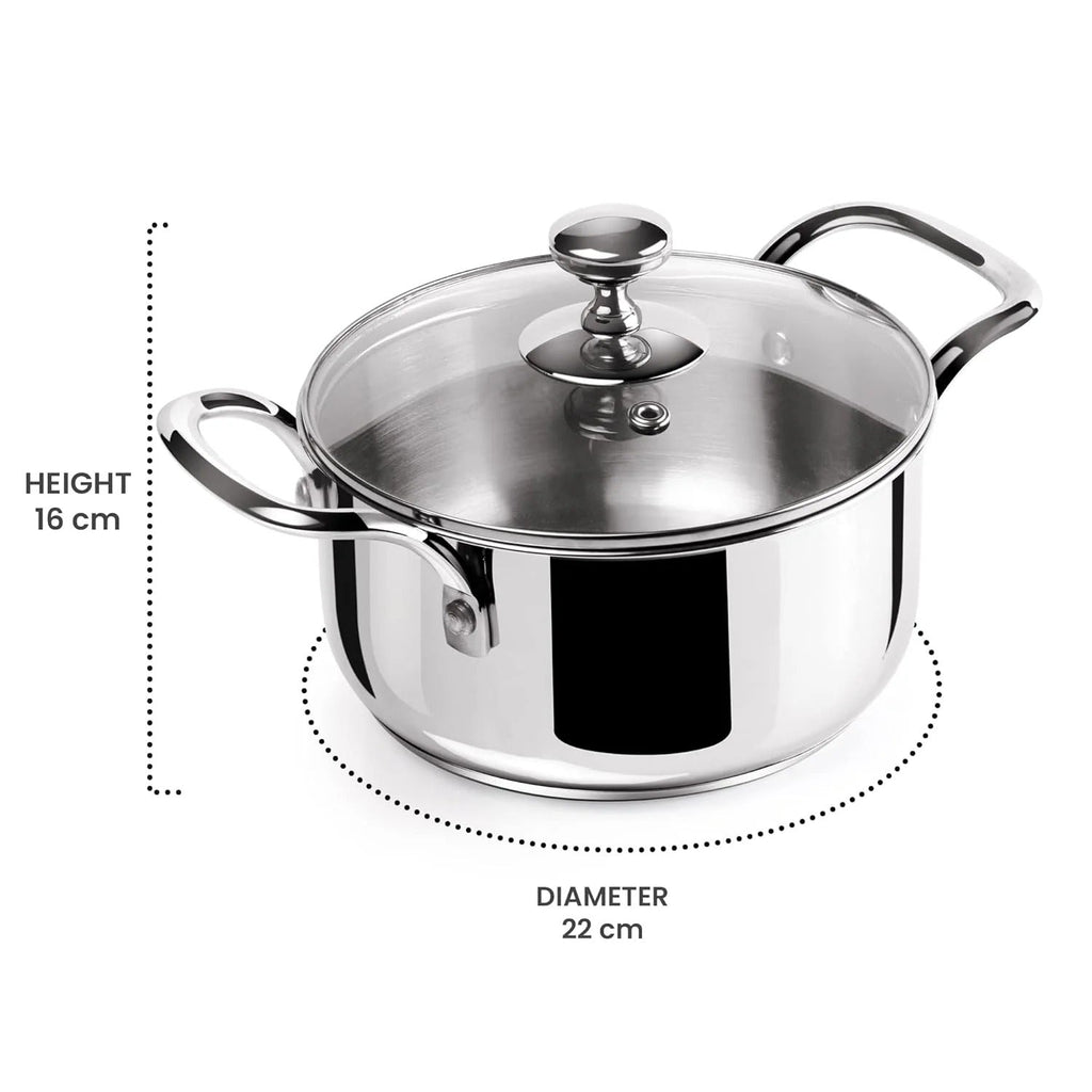 Milton ProCook Tri-Ply Stainless Steel Casserole with Lid