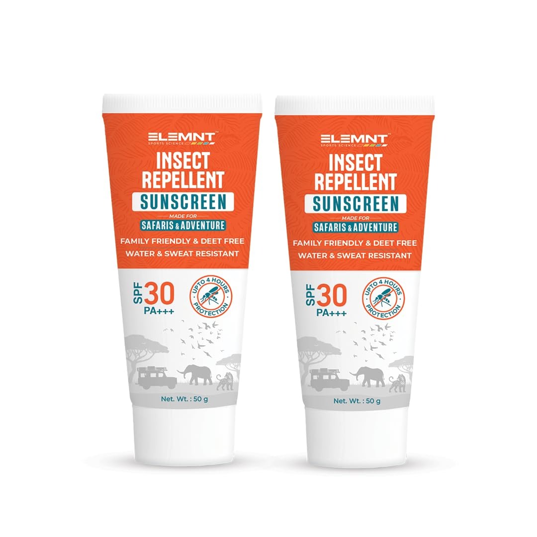 Elemnt Insect Repellent Sunscreen SPF 30 for Safaris & Adventure - 50 gms (Pack of 2)