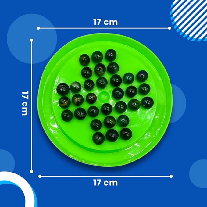 Kids Mandi Brainvita Board Game with 32 Marbles Marble Solitaire