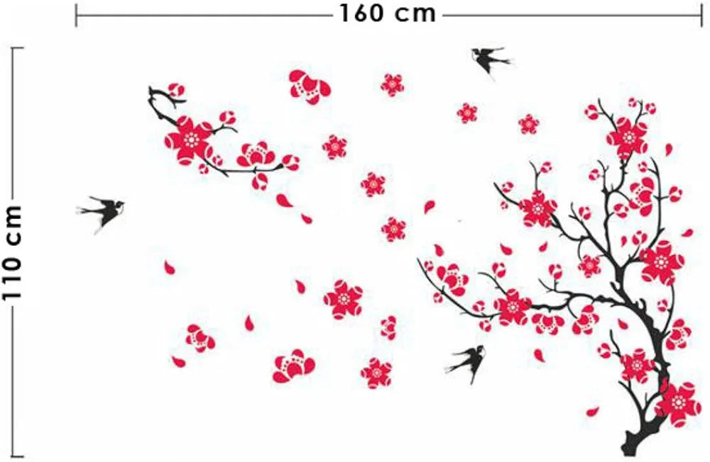 Decals Design Branch with Flowers Wall Sticker