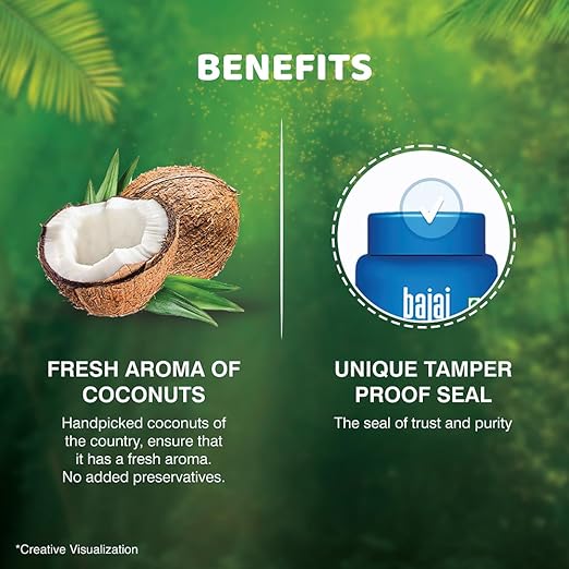 Bajaj Pure Coconut Oil Wide Mouth Jar - 600 ml