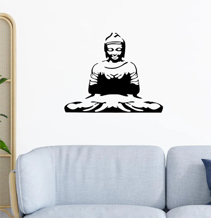 Decal O Decal Meditating Buddha in Black Self Adhesive Sticker