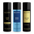Bella Vita Luxury Body Parfum Gift Set for Men | Pack of 3 x 150ml | No Gas Deo for Man | CEO, Skai Aquatic & Klub | Long Lasting Fragrance with Tonka, Bergamot, Vanilla