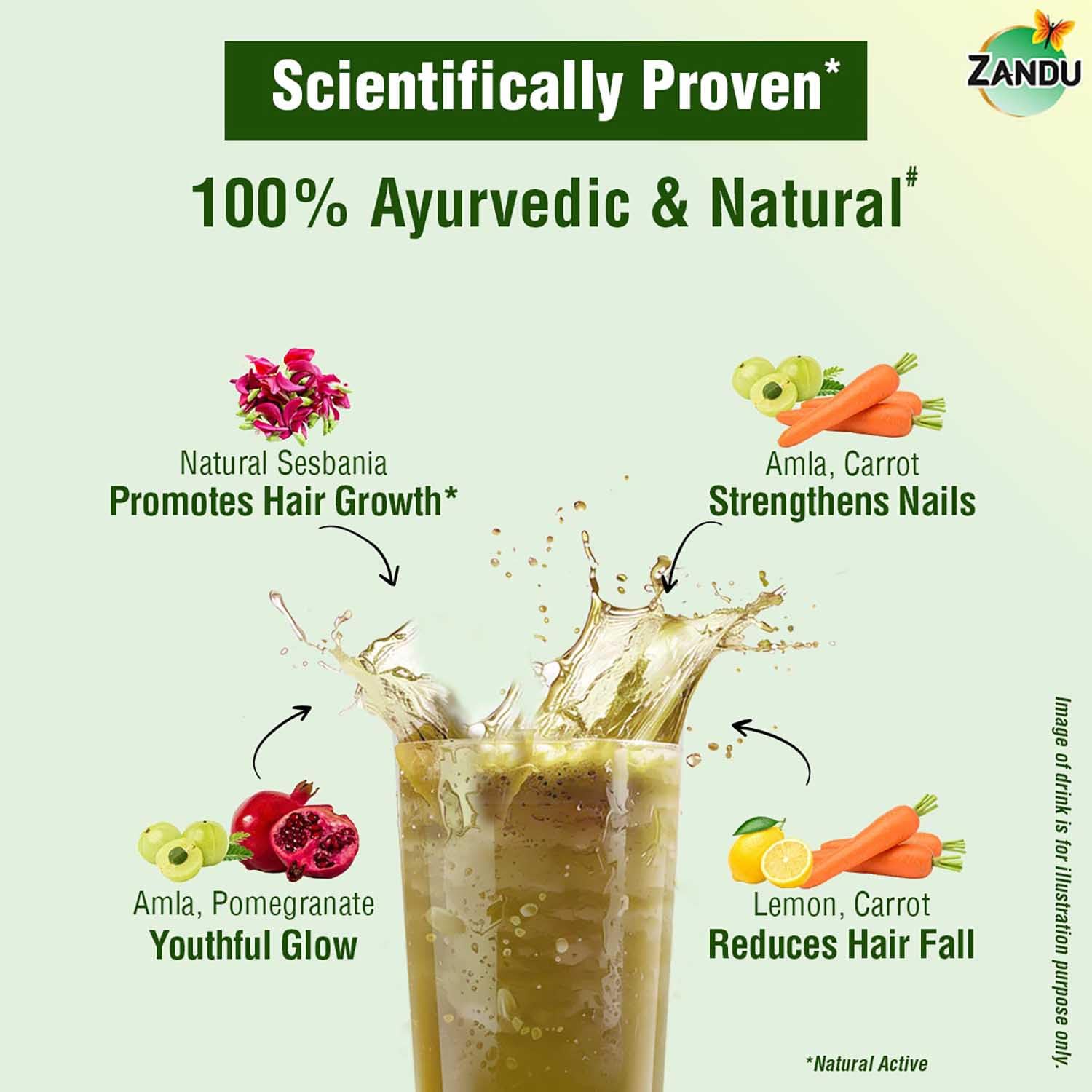 Zandu Plant Based Biotin Plus (200g)|10,000+mcg Biotin|Scientifically tested to Promote hair growth|Reduce Hairfall|100% Natural Sesbania|100% Ayurvedic | Gluten Free | No Harmful Chemicals, Powder