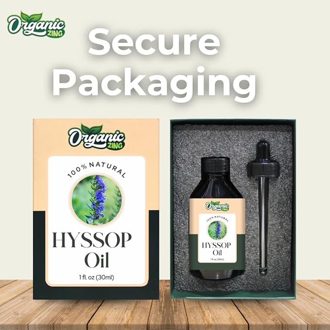 Organic Zing Hyssop (Hyssopus Officinalis) Oil | Essential Oil for Skincare, Massage, Aroma and Diffusers- 30 Ml
