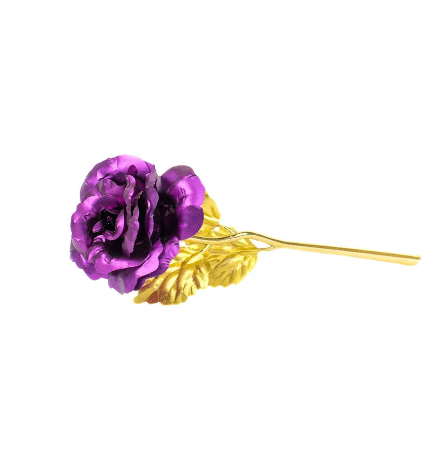 Forever Purple Rose Artificial Flower with Velvet Box Purple