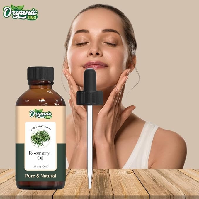 Organic Zing Rosemary Essential Oil for Skin, Face, Hair Care, Aromatherapy, Diffuser, Conditioner - 30 Ml
