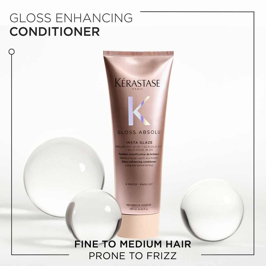 KÃ©rastase Gloss Absolu Anti-Frizz Foaming Conditioner For Bouncy, Glossy Hair | Fine To Medium Hair | 4-Days Anti-Frizz | With Hyaluronic & Glycolic Acid, Wild Rose-In-Oil | 250ml