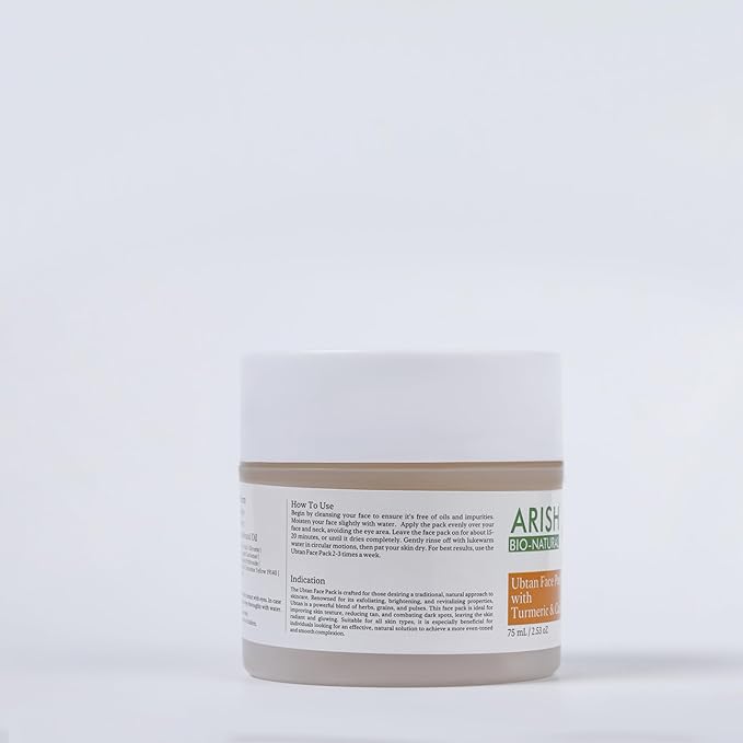 Arish Bio-natural Ubtan Face Pack With Turmeric and Curd - 75 Ml