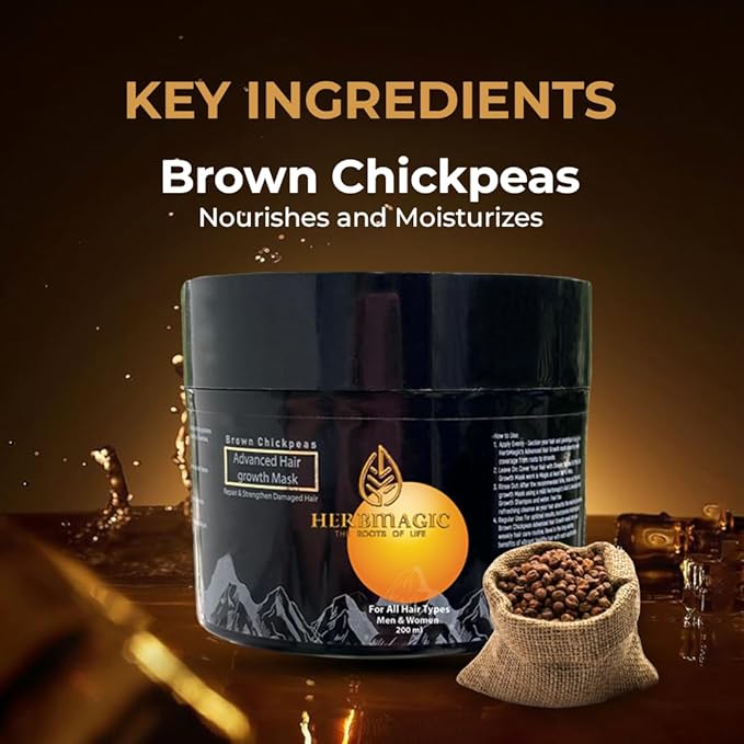 Herbmagic Natural Brown Chickpeas Hair Growth Mask - 200 Ml