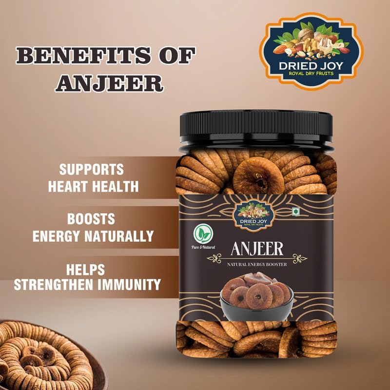 DRIED JOY Premium Afghani anjeers Dry Fruit | Natural Figs & Dried Fig Rich in Vitamins, Fiber, Calcium & Iron Ideal for Healthy Snacking Dieting & Breakfast Non-GMO, Low Fat