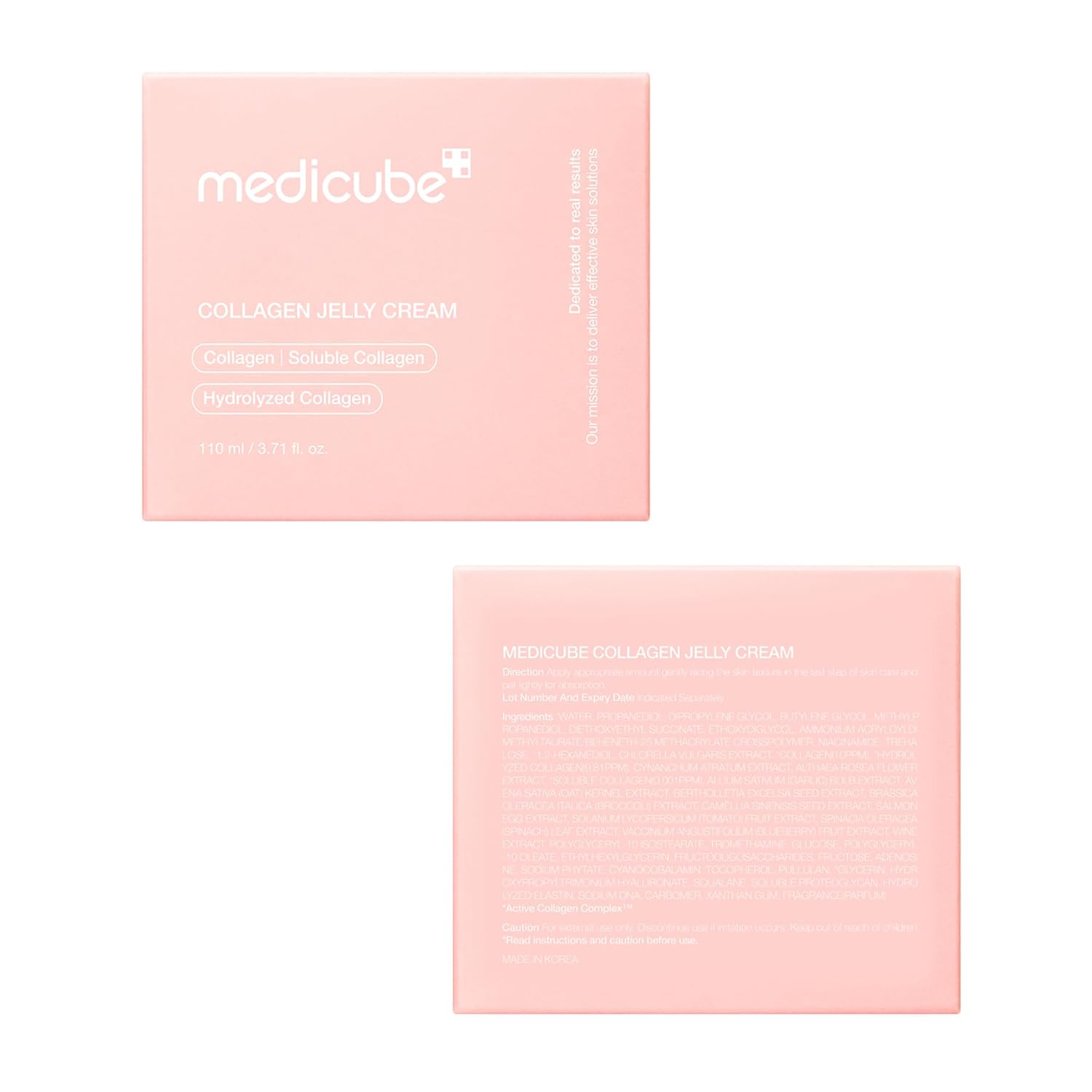 Medicube Collagen Jelly Cream- Niacinamide & Freeze-Dried Hydrolyzed Collagen - Boosts skin's barrier hydration and gives 24h Glow & Lifted Look - No artificial color, Korean skincare (3.71 fl.oz.)