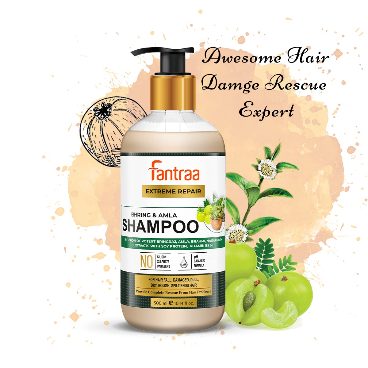 Fantraa Bhringraj & Amla Sulfate Shampoo - 300 ml