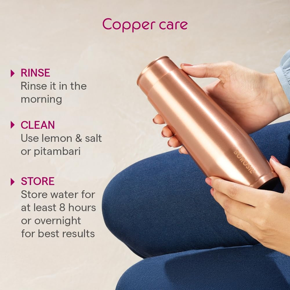 Borosil Orra Plain Copper Bottle 600ml
