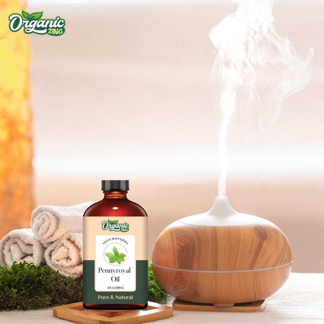 Organic Zing Pennyroyal (Mentha Pulegium) Oil | Essential Oil for Aroma, Diffusers & Skincare - 118 Ml