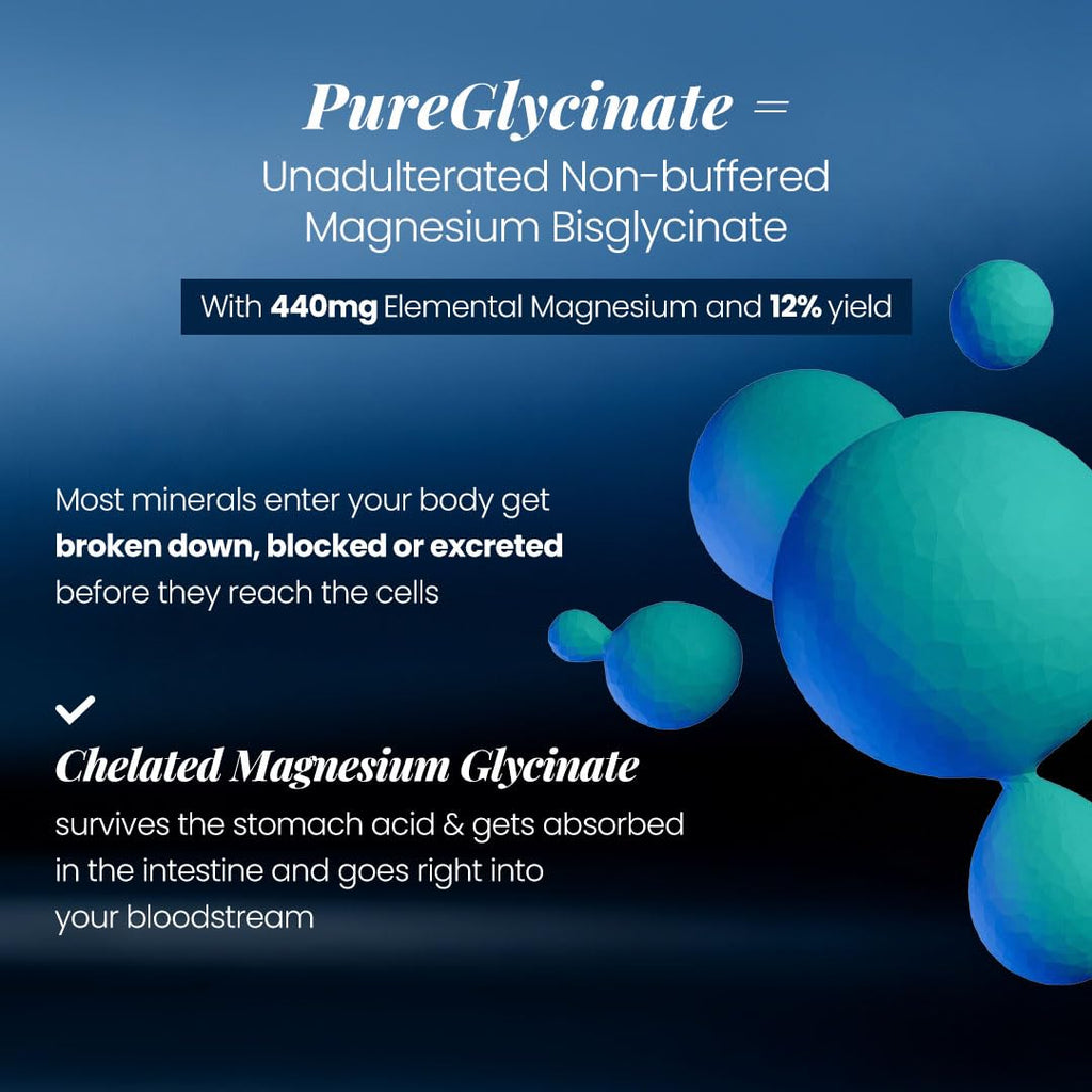 GNC Magnesium PureGlycinate 3666mg | 100% Pure Non-Buffered | 440mg Elemental Magnesium, 100% RDA | Up to 80% Absorption | Deep Sleep, Stress Recovery | 90 Tablets