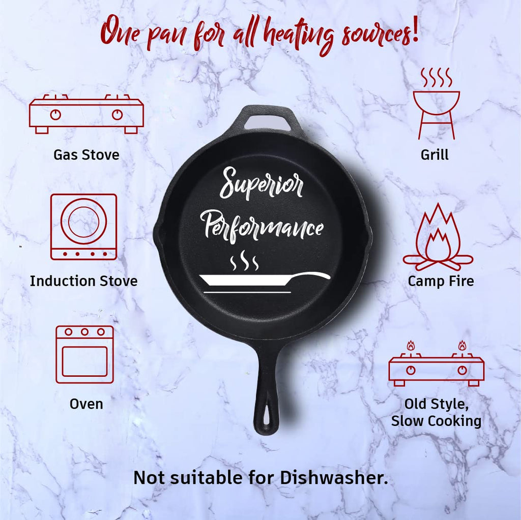 Wonderchef Forza Pre Seasoned 29 Cm Cast Iron Fry Pan
