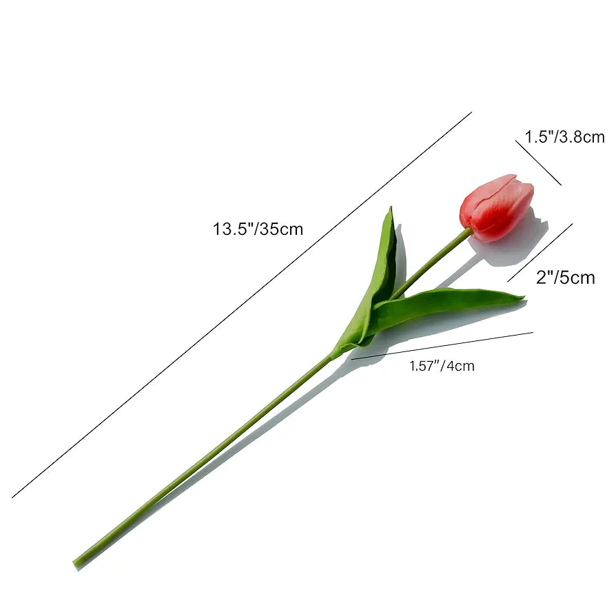 Artificial Tulips 20 Stems PU Faux Flowers 13.5 Inch