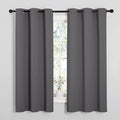 Loomlyfe Solid Thermal Insulated Grommet Blackout Curtains for Window | 5 Feet | Set of 2 | Grey