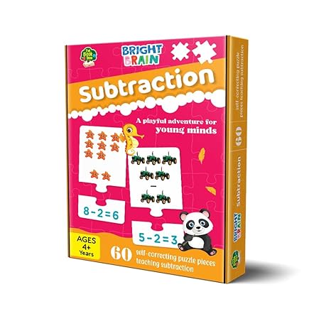 The Book Tree Bright Brain Subtraction for Kids Ages 3 and up Fun Math Challenges 60 Puzzle Pieces