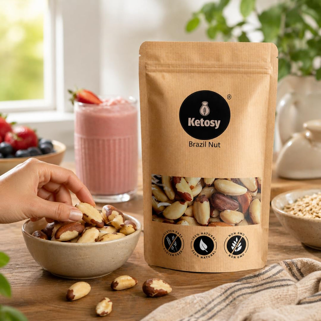 Ketsoy Premium Brazil Nuts | Supports Immunity | Thyroid Function Support Nutrients | Rich in Selenium |Unroasted Brazilian Nuts - Large Jumbo Size Nuts