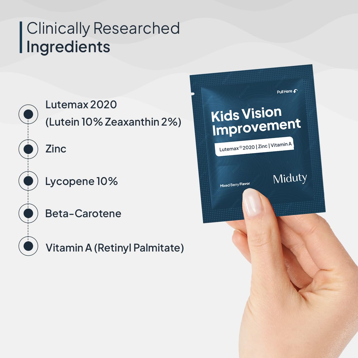 Miduty Kids Vision Improvement Strips- Lutemax 2020- Lutein- Zeaxanthin-Astaxanthin- Beta Carotene- Eye Care- Improve Eyesight- Reduce Eye strain - Support Clear Vision- 30 strips
