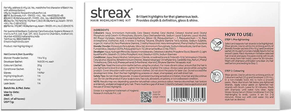 Streax Mini Highlight Kit, Forest Green, Hair Colour for Women - 55 Gms