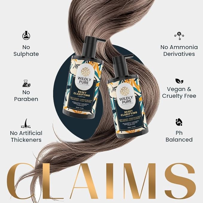 Wildly Pure Clarifying Shampoo for Hard Water & Metal Damage | Men & Women | 300 Ml | Reset