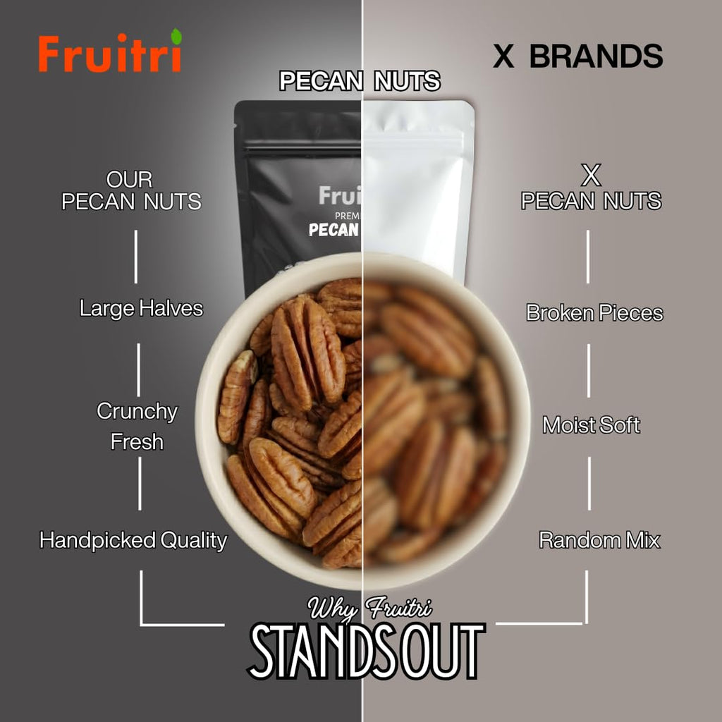 Fruitri American Pecan Nuts �100g, Raw & Fresh | Natural, Keto & Paleo Friendly Snack Nuts and Dry Fruits