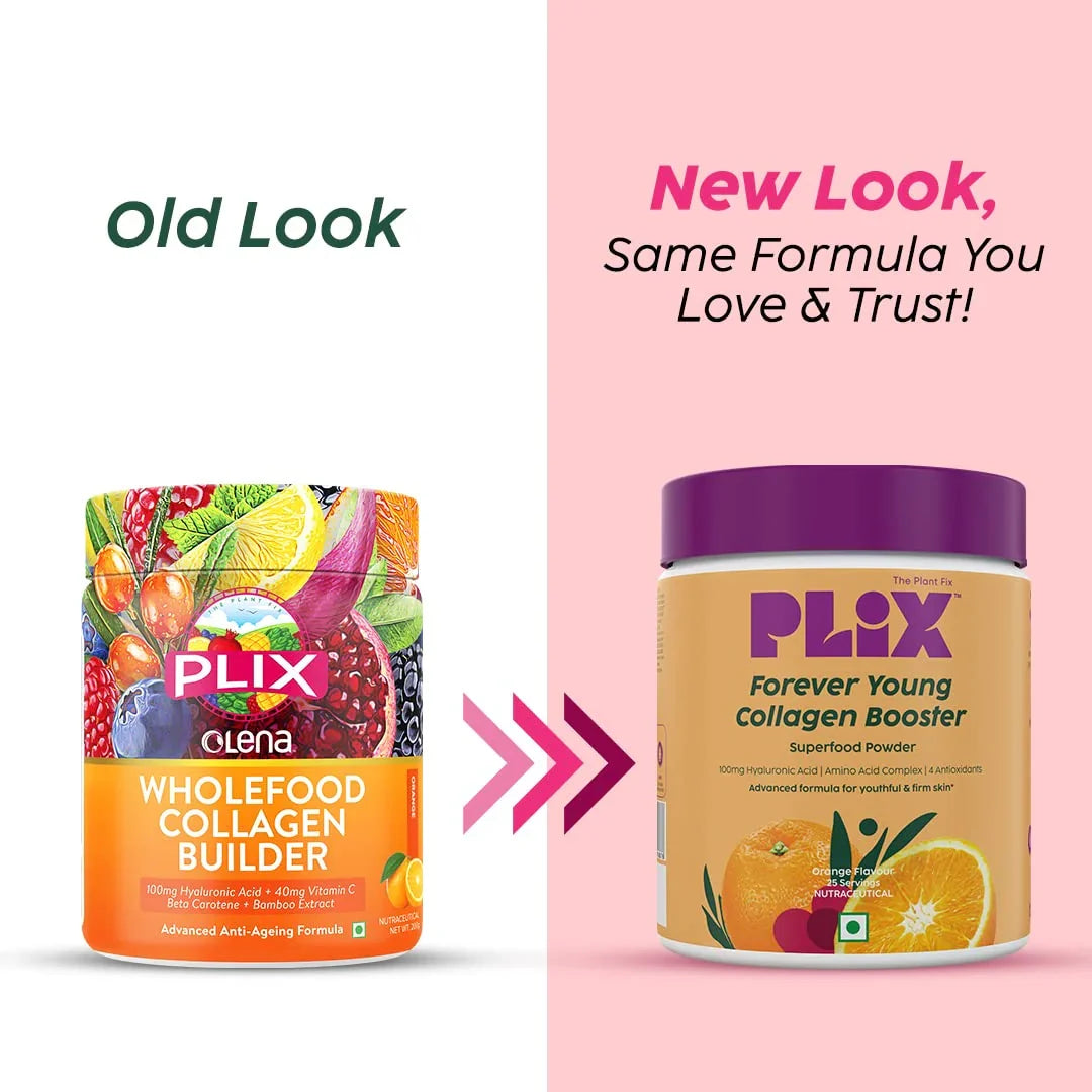 PLIX The Plant Fix Wholefood Collagen Builder Powder for Skin - Orange -200 gm