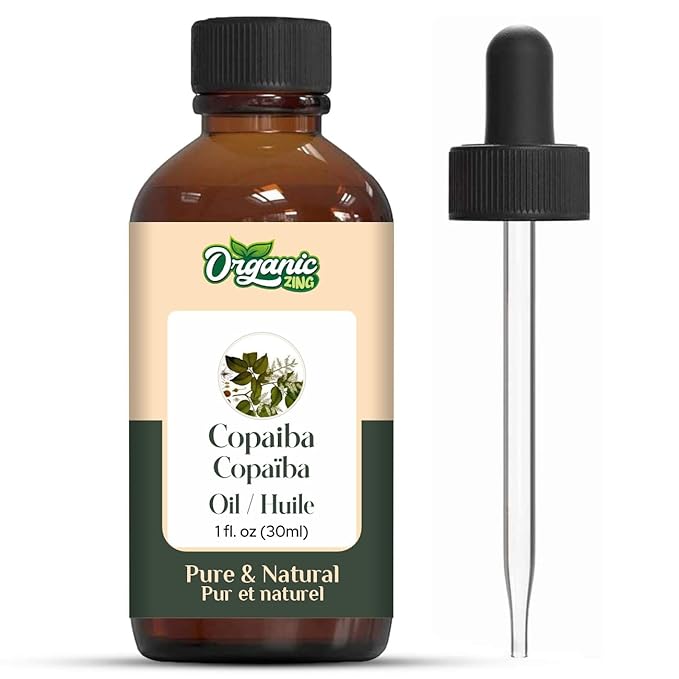 Organic Zing Copaiba (Copaifera Officinalis) Oil | Essential Oil for Skincare, Aroma and Diffusers - 30 Ml