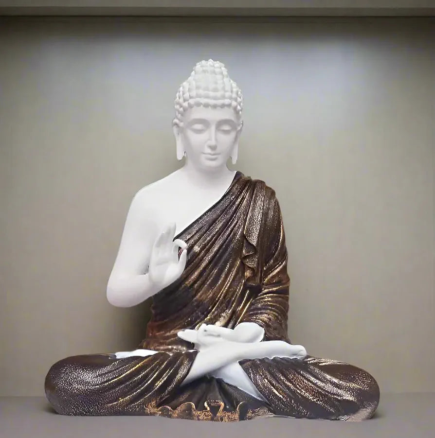 Alila 2 Feet Big Size Meditating Buddha Idol Statue Showpiece for Home Garden Living Room 22 Inches Multicolour