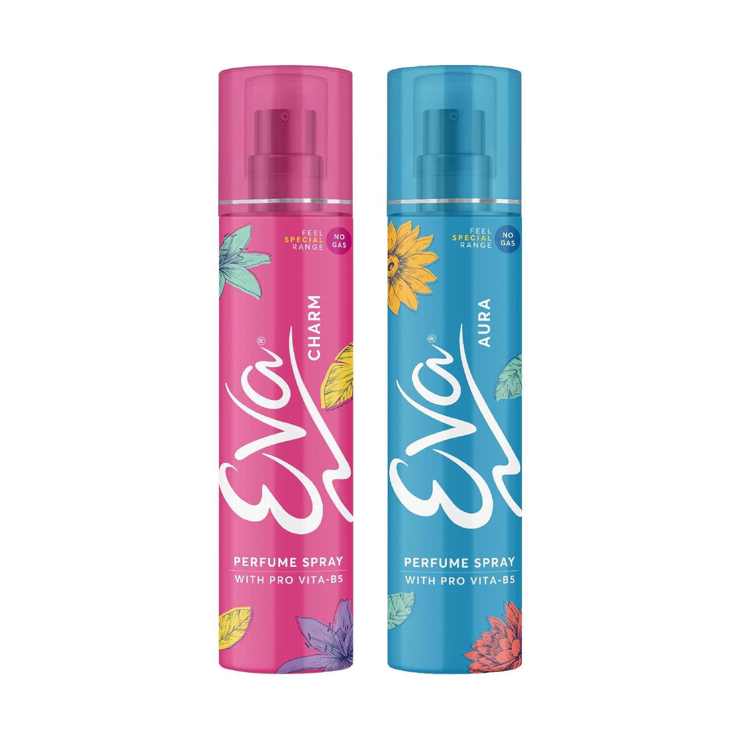 Eva Aura & Charm No Gas Perfume Spray | Long Lasting Perfume Body spray | Floral Grace With Shades Of Mandrine Orange, Cashmirwood & Fresh Citrus Fragrance | Deodorants Women | 120 Ml | Pack Of 2