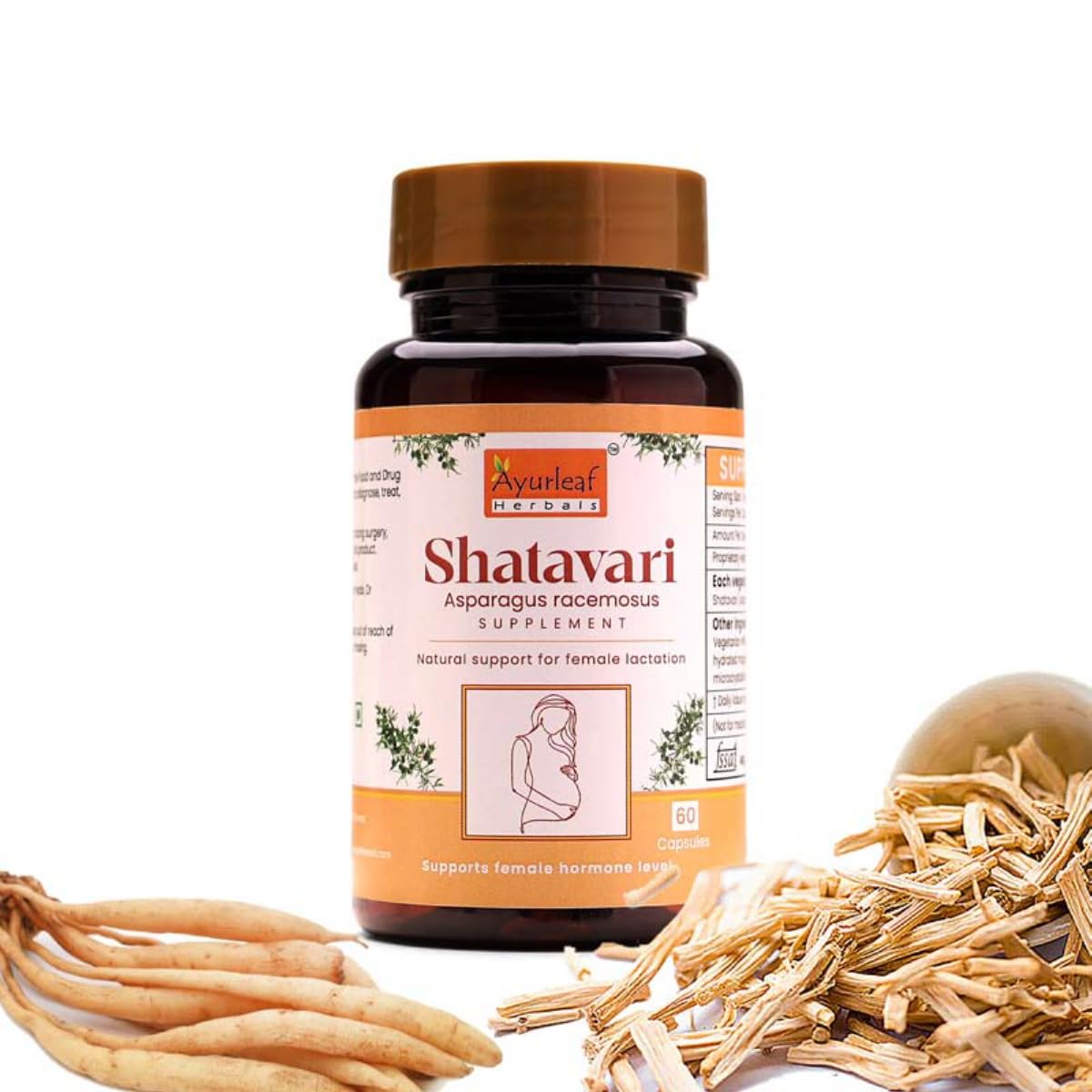 Ayurleaf Herbals Shatavari Capsules - 60 Caps Pack of 2