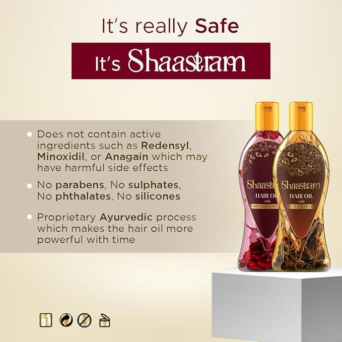 Shaastram Hibiscus & Almond Herbal Oil - 180 ml