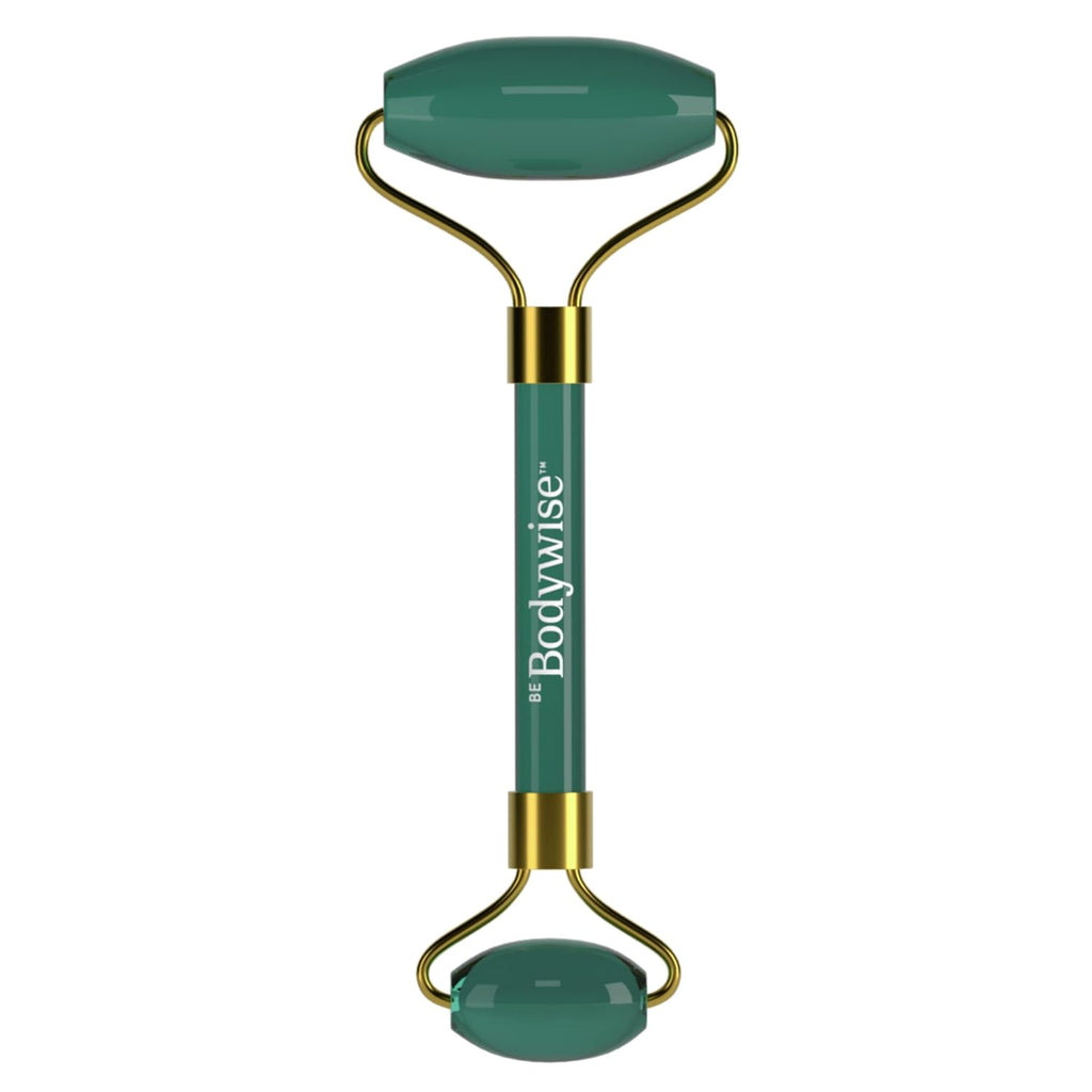 Be Bodywise Jade Roller Massager | 100% Natural Jade Face Roller | Tightens Skin, Reduces Wrinkles & Improves Blood Circulation | Best for Serum Application | Double Sided for Toning & Firming Face