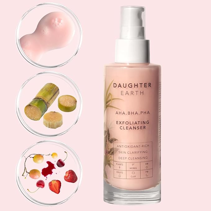 Daughter Earth Aha Bha Pha Exfoliating Cleanser | Daily Routine Face Wash With Fruit Enzymes - 100 Ml