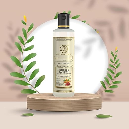 Khadi Natural Almond & Saffron Herbal Moisturizer - 210 ml