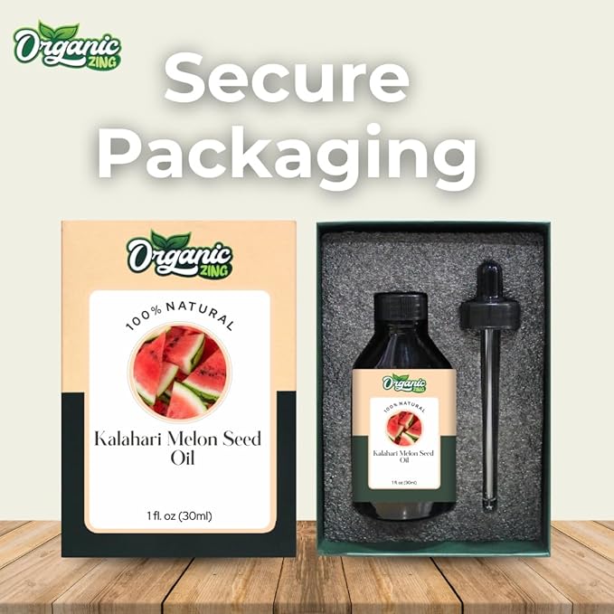 Organic Zing Kalahari Melon Seed (Citrullus Lanatus) Oil | Carrier Oil for Skincare, Hair Care & Massage - 30 Ml
