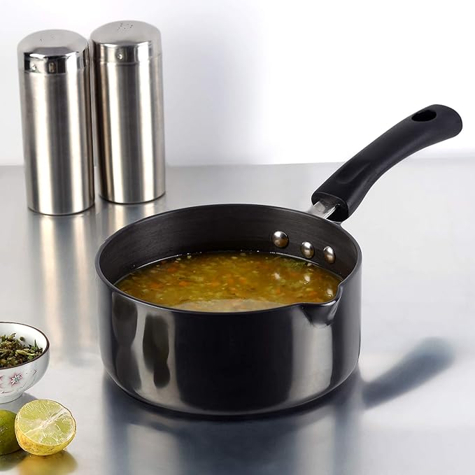 Vinod Black Pearl Hard Anodised Saucepan 1.7 litres | 16cm