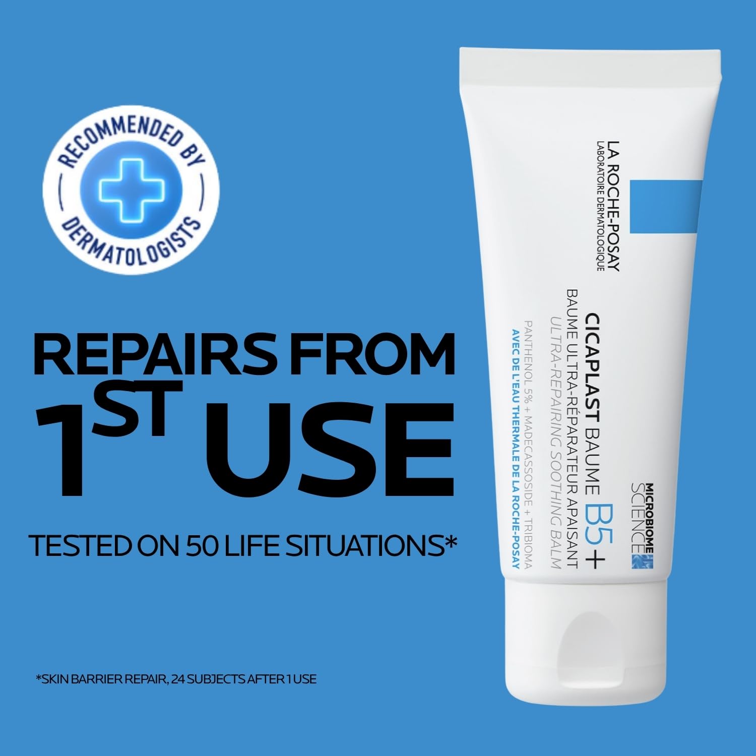 La Roche-Posay Cicaplast Baume B5+ Repair Moisturizer Balm | Hydrating Multi-Purpose Soothing Cream for Dry, Sensitive & Damaged Skin, Fragrance Free 40 ml