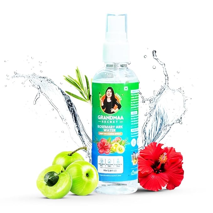 Nidhiâ€™s Grandmaa Secret Rosemary Water Ark | Hair Thickening Mist, Natural Rosemary Water Spray for Thick Hair - 100 Ml