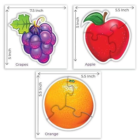 Toykraftt 3 Piece Puzzles For Kids Fruit Puzzles For Toddlers Boys Girls Educational Toys
