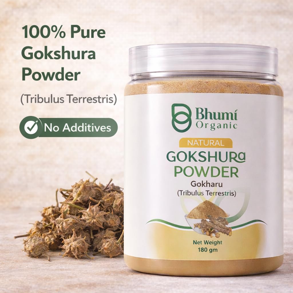 Gokshura (Tribulus Terrestris) Powder, 180g, Natural Herbal Supplement, GMO-Free
