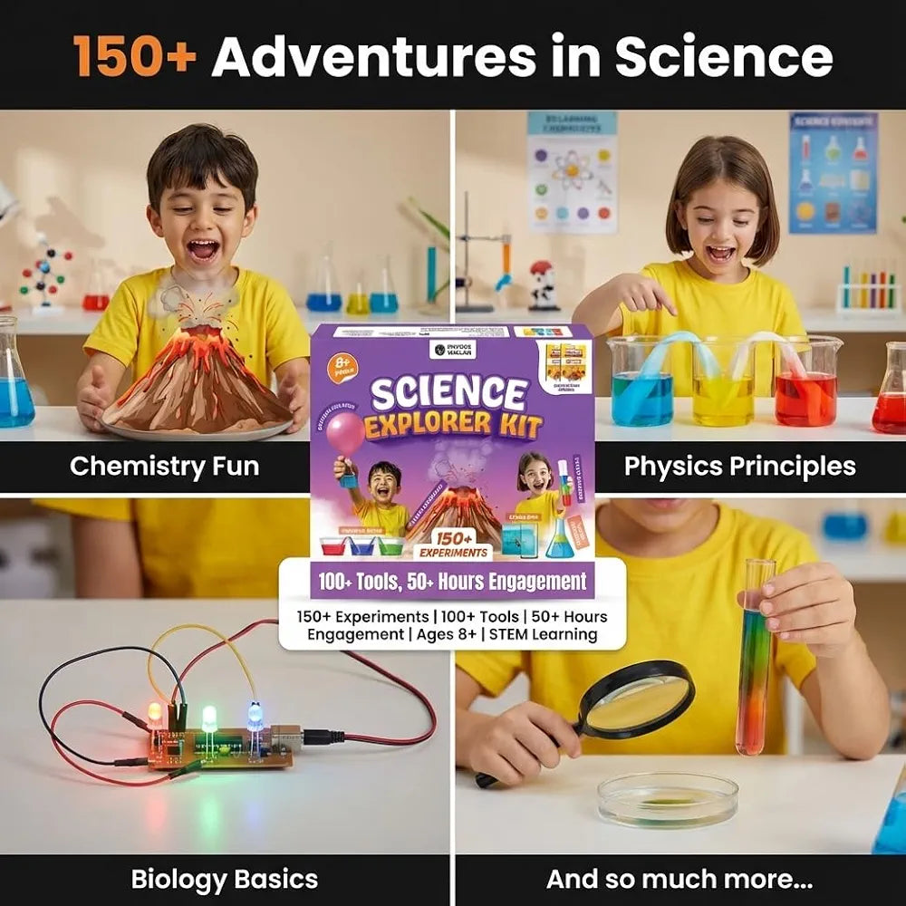 PW Science Explorer Kit for Kids 8+, 150+ STEM Experiments with Step-by-Step Manual, DIY Science Projects Educational Learning Toy